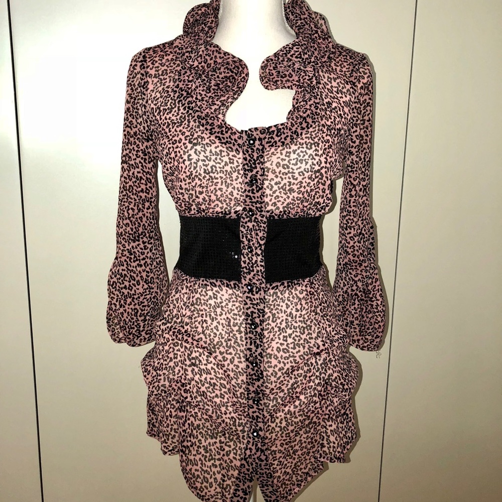 Beautiful Blouse with Black Sequins Waist